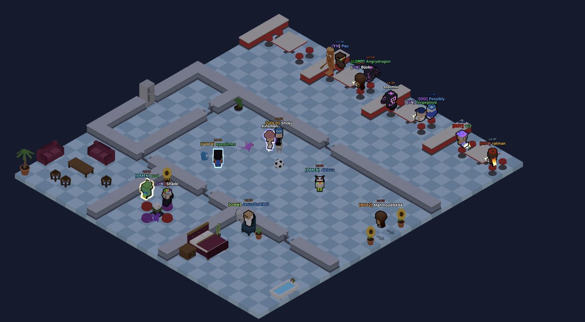 bsol_x's tweet photo. spent 1000 gold (~$300) decking out this room on @PlayKintara's new feature for players to hangout and host games &amp; events in 🥳

nearly shed a tear reminiscing on the habbo days when i was making it

if anyone needs to borrow a room to host events or games, lmk! https://t.co/5LJae6PflG