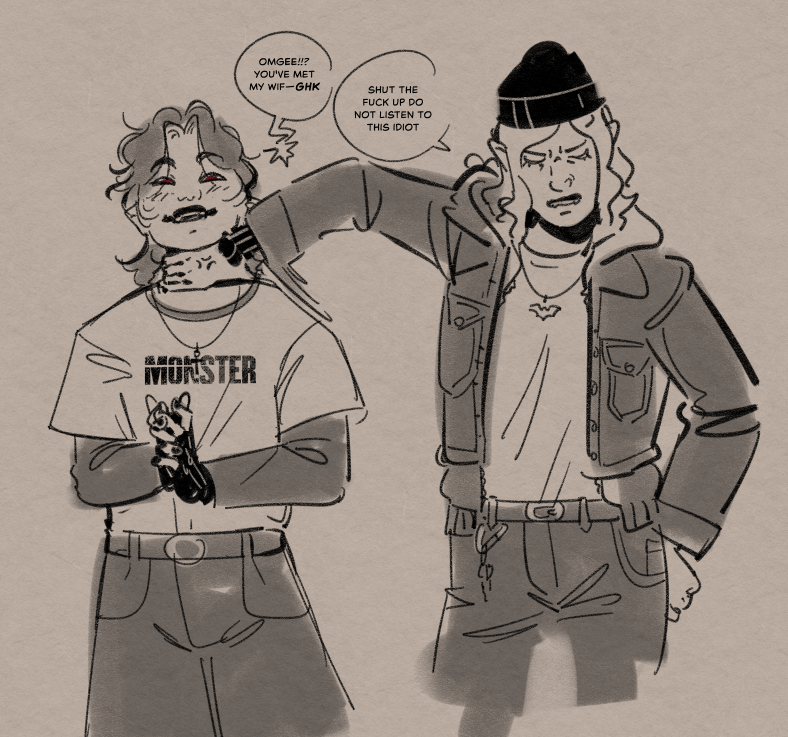 CaptainHarrie's tweet photo. need to design an actual modern day fit for aimée but she's for sure walking around in serial killer movie merch https://t.co/3hQ3akwTOv