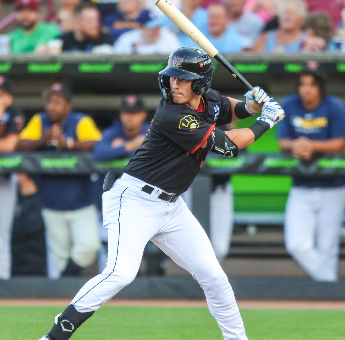 TimberRattlers's tweet photo. Sawyer Strosnider through his first 12 games of pro-baseball 🔥👀

.340 AVG | .947 OPS
 1 HR | 3 2B | 1 3B
 7 RBI | 7 BB | 4 SB https://t.co/8nZijLq9D2