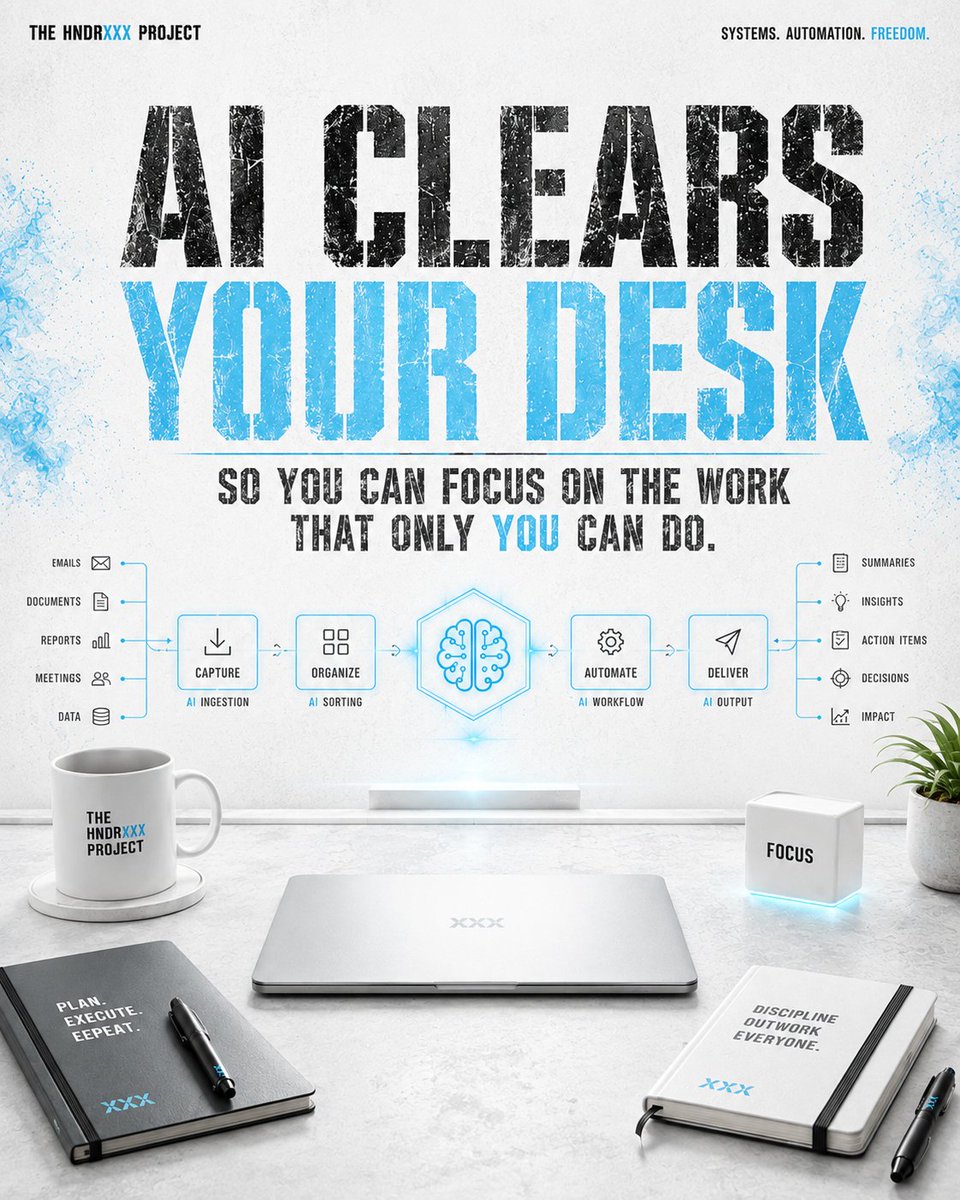 thehndrxflow's tweet photo. Automation isn't about replacing you.

It's about replacing the 3 hours you waste on data entry and scheduling every day.

AI doesn’t take your seat—it clears your desk so you can focus on the work only you can do.

Stop busywork. Start building.

#AI #AUTOMATION #THP https://t.co/FobLlzhTL4