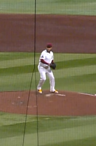 LeErrorKG's tweet photo. @MLBONFOX His foot is clear behind the rubber. Balk. https://t.co/A6miBpqaEk