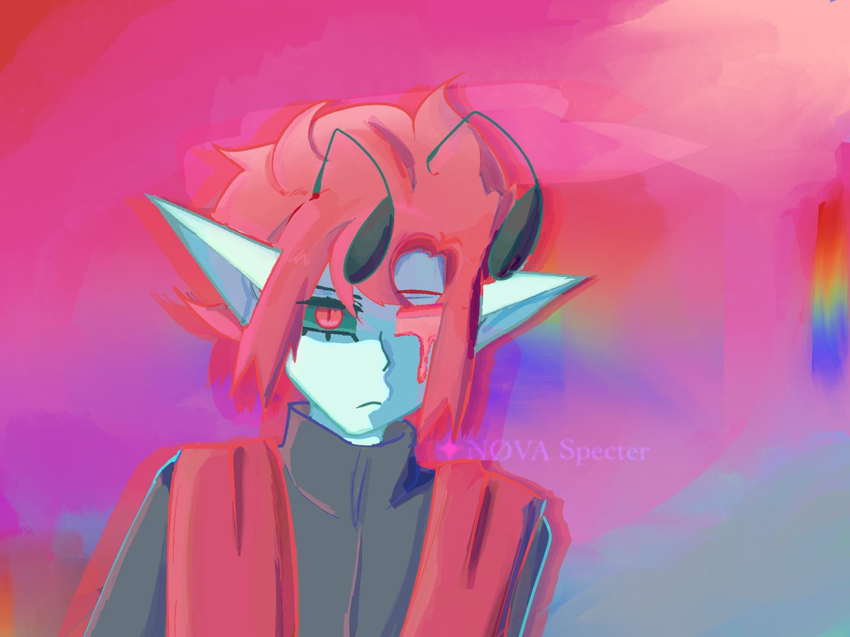 NOVASpecter05's tweet photo. Vesper is my aquatic alien oc that comes from a planet covered in water and has bright, pastel skies. 
They are friends with Sykon! (my other alien oc)
#alien #aquatic #oc #digital https://t.co/G2X40BG4uA