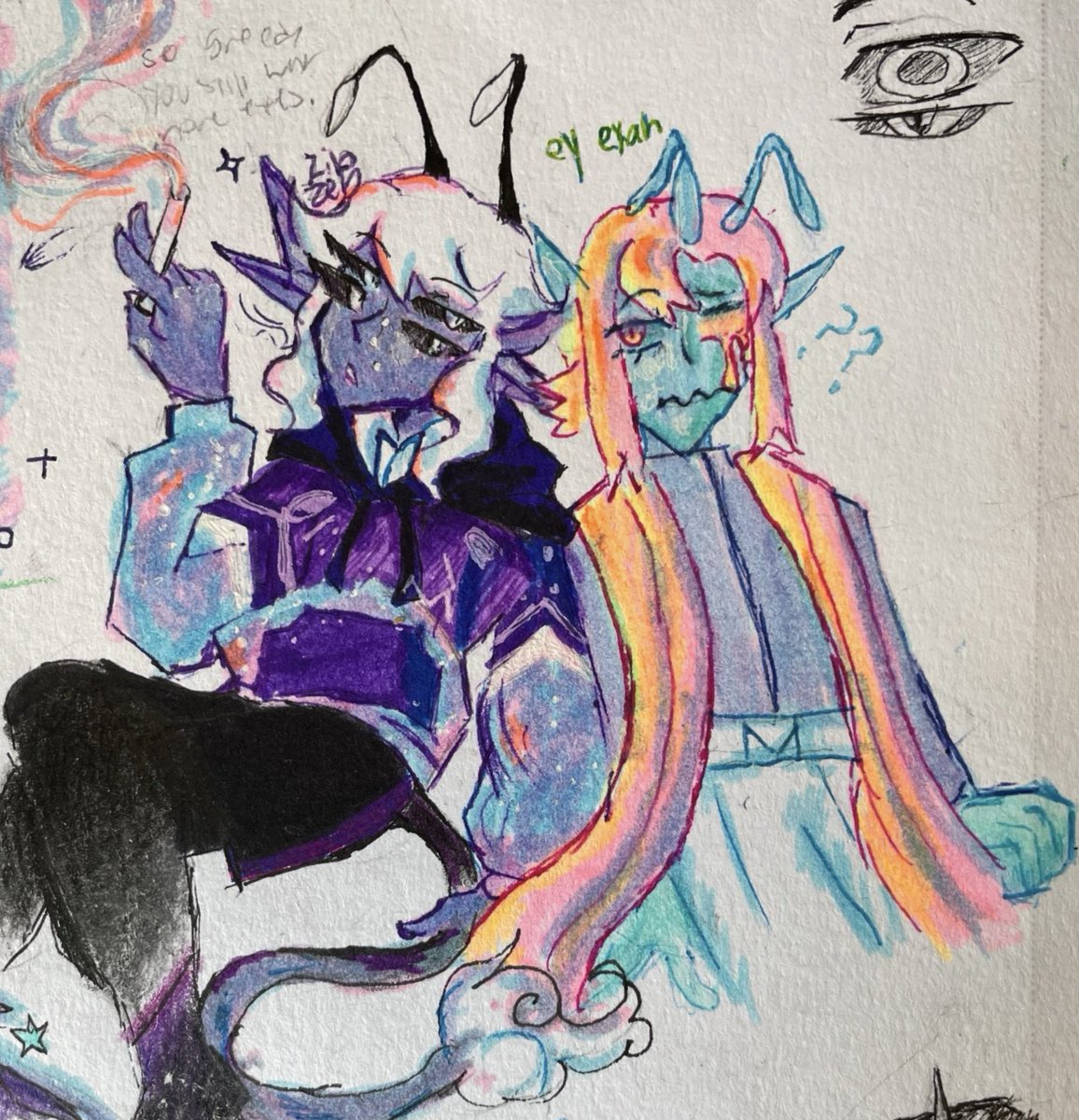 NOVASpecter05's tweet photo. Meet my oc Sykon. 
Born from the stars, he is a starlight alien that travels around galaxies. He is friends with Vesper. (Read more about Vesper in my previous post.)
#alien #star #oc #art https://t.co/JwpKJRBcD5