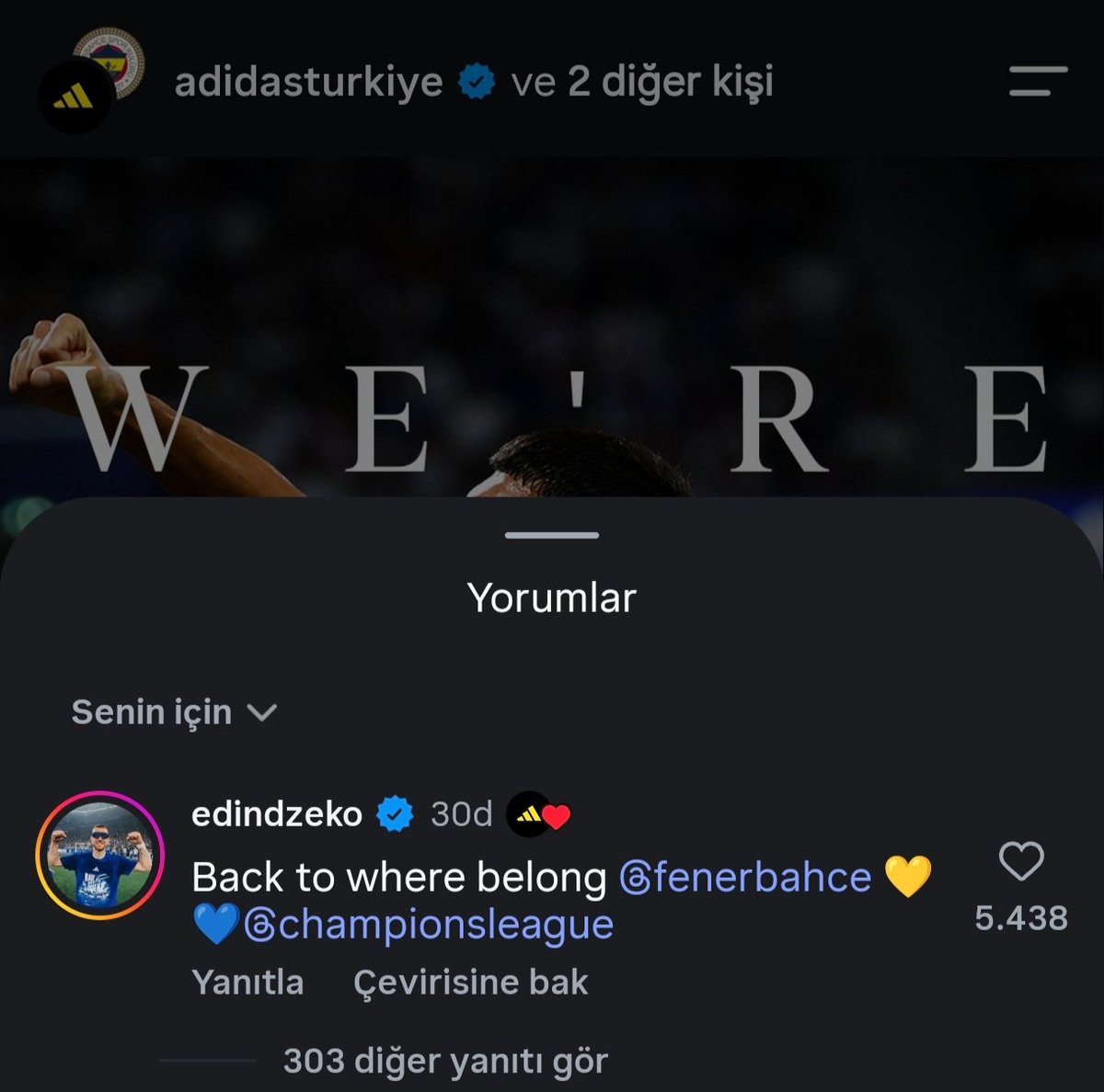 yescontextfb's tweet photo. 🚨 Edin Dzeko:

“Ait olduğumuz yere geri döndük! 💛💙” https://t.co/yJiQCAiUo6