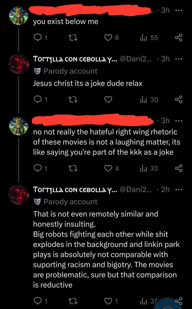 TFHypeGuy's tweet photo. According to some twitter users liking the Bayverse is apparently like being part of the KKK.

This is really poor man, I hate that some bad apples have devolved into saying the worst things about people simply for liking certain parts of the franchise.

This needs to end. https://t.co/UMObBJnLfy