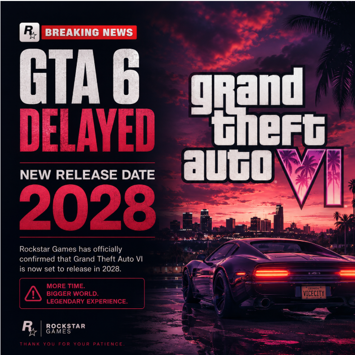 xxu7b's tweet photo. 🚨 GTA 6… DELAYED TO 2028?! 💀

The internet would completely lose it.

Would you cancel your pre-order? 👀

#GTA6 #GTAVI #GTA6News https://t.co/8Scyammdwb