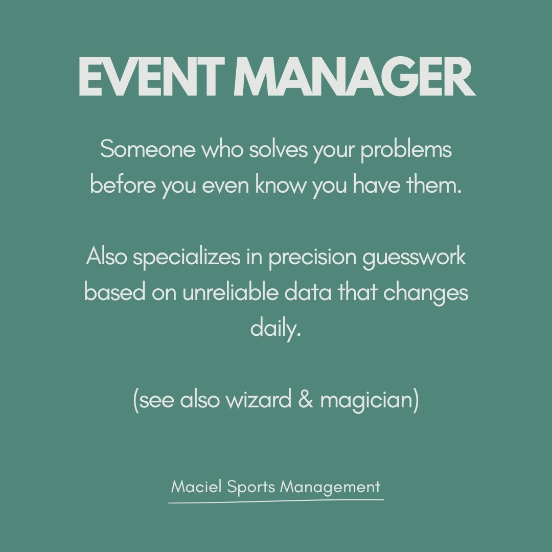 mgdsofia's tweet photo. Dedicarme a los eventos es:

#sportsmkt #sportsmanagement #eventmanager https://t.co/dtzsTH18MQ