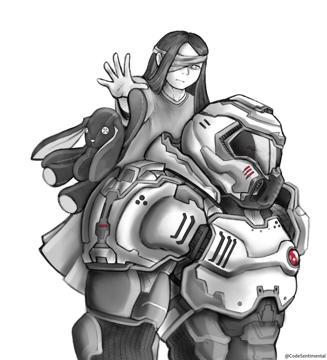 codesentimental's tweet photo. MONOCHROMATIC DOOM #doom #doomslayer #doomguy #daisy #digitalart #pragmata https://t.co/Hc2rE8sIuf