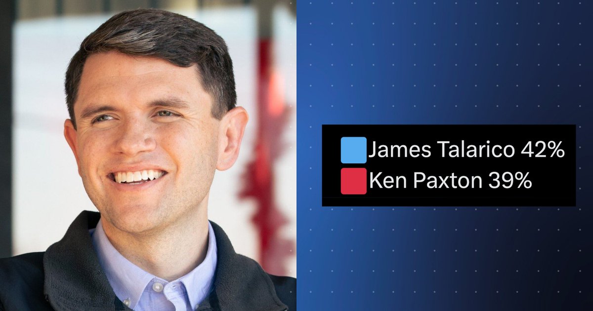 DemzDeliver's tweet photo. 🚨 BREAKING: New poll finds James Talarico beating Republican Ken Paxton by 3 points in Texas.

He is running to overturn Citizens United. https://t.co/KLbwVRWTAv