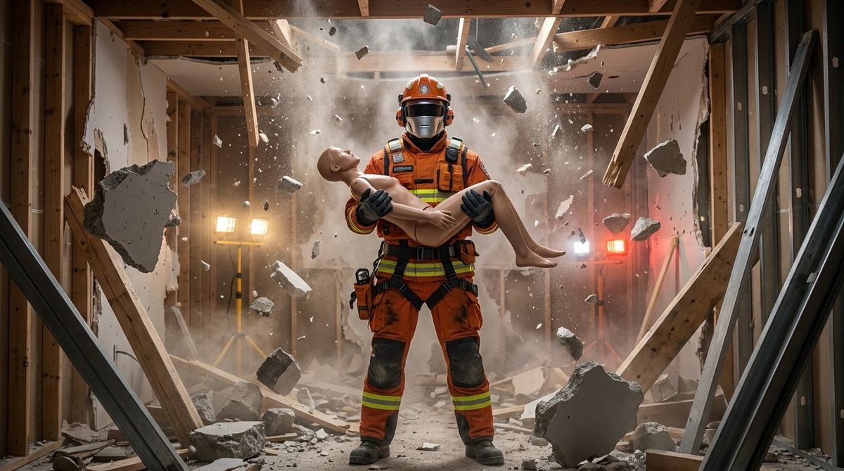 RobotBreaking's tweet photo. Scenario: emergency rescue.
Victim secured. 
Building: no longer required.
Mission success rate: 100%. 
Structural integrity: 0% https://t.co/F6WpK49Ho7