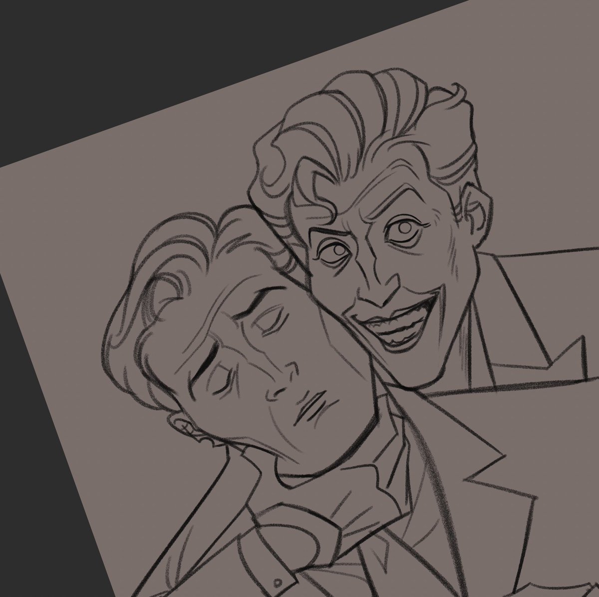 chomiffou's tweet photo. telltale batjokes wip... gonna do superbat and nygmobblepot after :D https://t.co/dCdaENAsXr