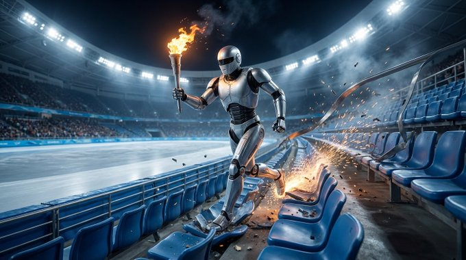 RobotBreaking's tweet photo. Torch relay: successful. 
Seating capacity: permanently reduced. 

 #BREAKING https://t.co/4meKiD87M9