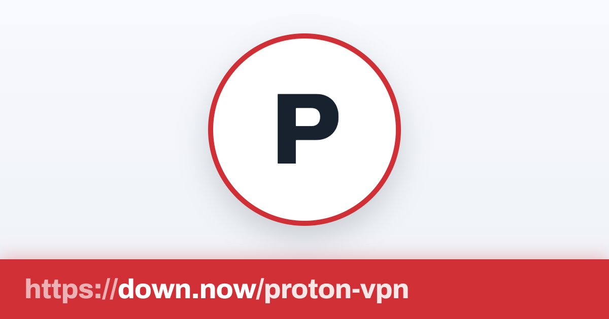 currently_down's tweet photo. Proton VPN down?

Something's off — problem reports are picking up right now.

Seeing problems too? https://t.co/mSE49v39zC