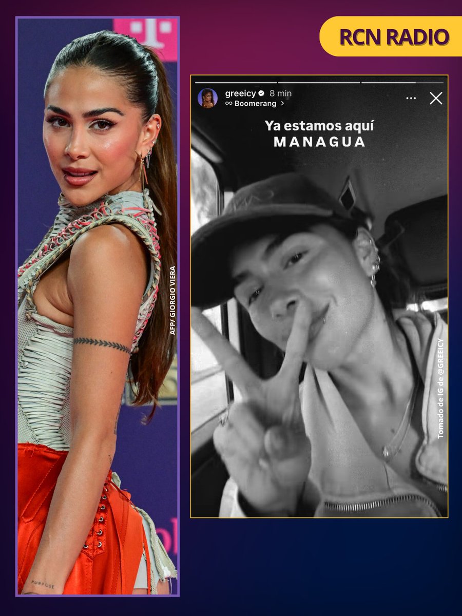 rcnradio's tweet photo. Greeicy llegó por primera vez a Managua, Nicaragua, con su gira Candela World Tour. La artista se presentará el 27 de agosto y continuará recorriendo países como Costa Rica, El Salvador y Guatemala. 👏🏻🎶 https://t.co/iAAb2NaERi