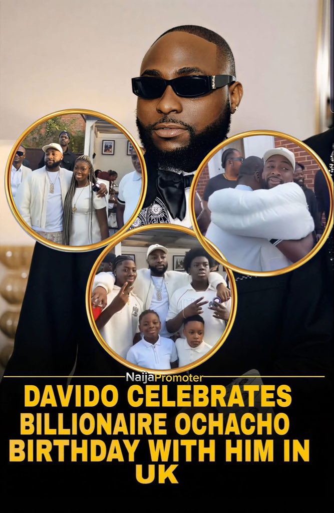 Ayomidec8's tweet photo. Afrobeats superstar Davido traveled to London to celebrate Nigerian billionaire businessman King Mohammed Adah (popularly known as Ochacho) for his 50th birthday celebration. 

During the private gathering, King Ochacho introduced his family, including his son and rising https://t.co/ewdGs3iLA7