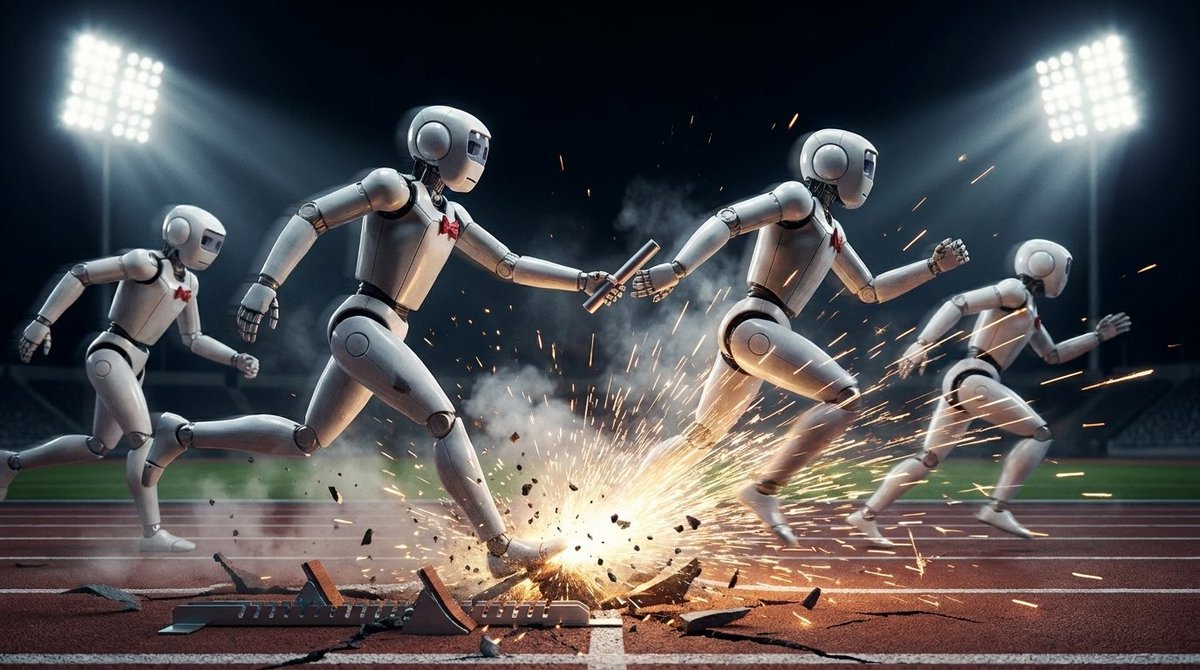 RobotBreaking's tweet photo. Relay gold: locked.  
Exchange zone: demolished.   
Baton: the only thing that survived. https://t.co/j9YW8Ya3cM