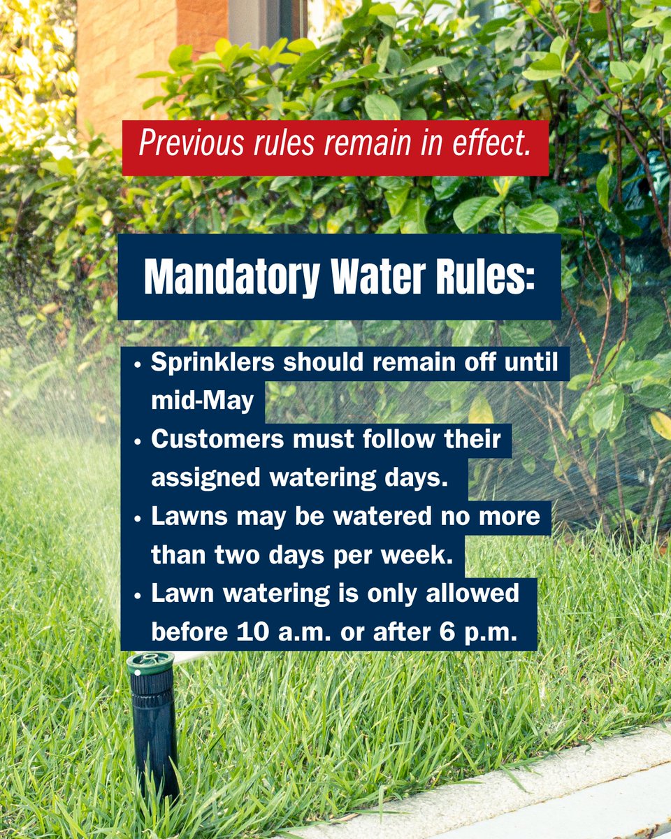 CityofDenver's tweet photo. Important update to watering rules for @DenverWater customers! To report water waste, visit https://t.co/1sBItjA26t or call 303-893-2444. https://t.co/n5Ava016g4