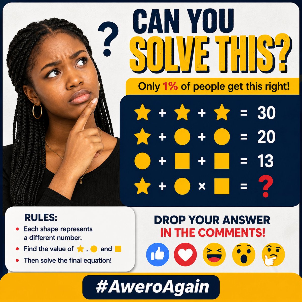 aweroinfo's tweet photo. Rack your brain... #AweroAgain https://t.co/gQbbvjvE2M