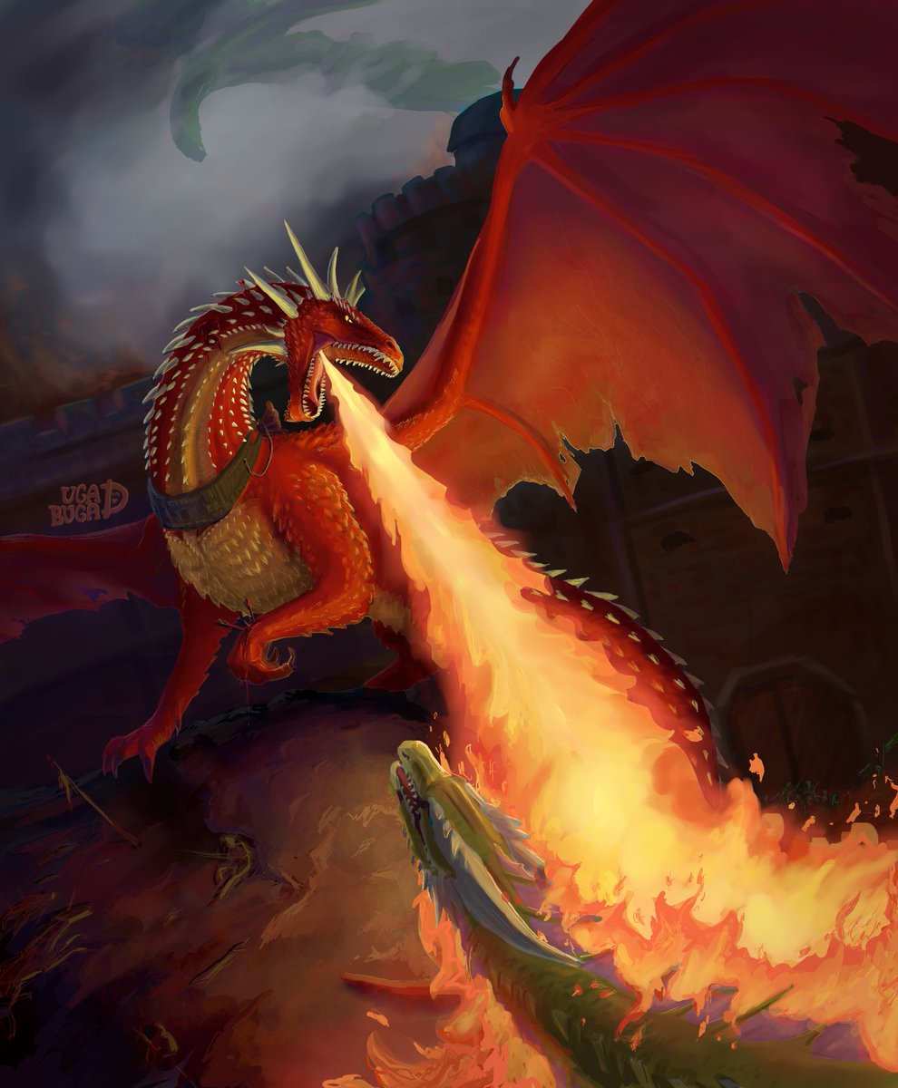 ArtTimeForMe's tweet photo. @AlessiaDarren My latest HOTD fanart. Meleys, the Red Queen (but if HOTD dragons had four legs) https://t.co/2t7D2FKEs9