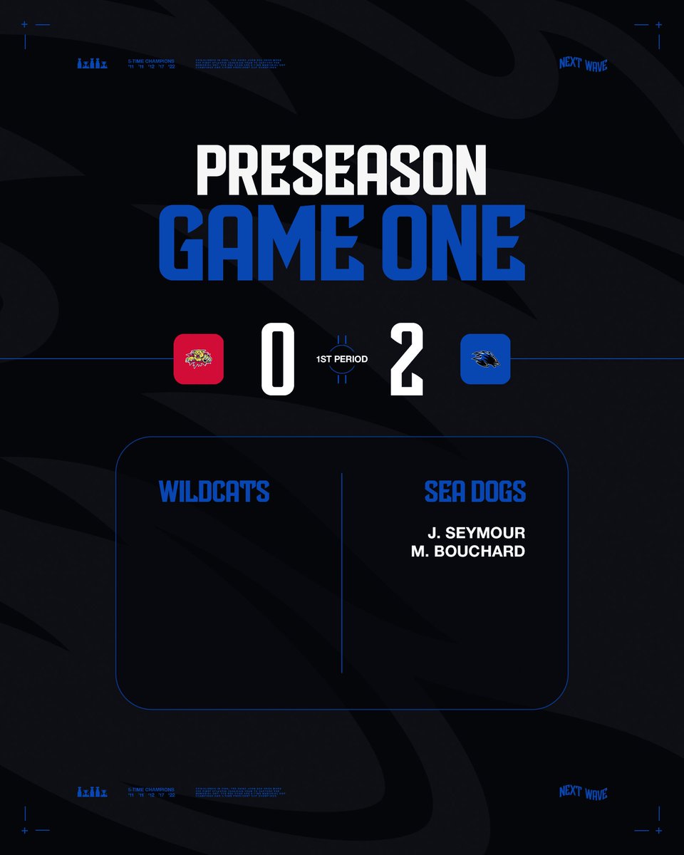 SJSeaDogs's tweet photo. #SJSeaDogs lead the Wildcats 2-0 after one period.
🚨: Seymour, Bouchard
🏒: 6-6
#GoDogsGo https://t.co/n3Is9vni3f