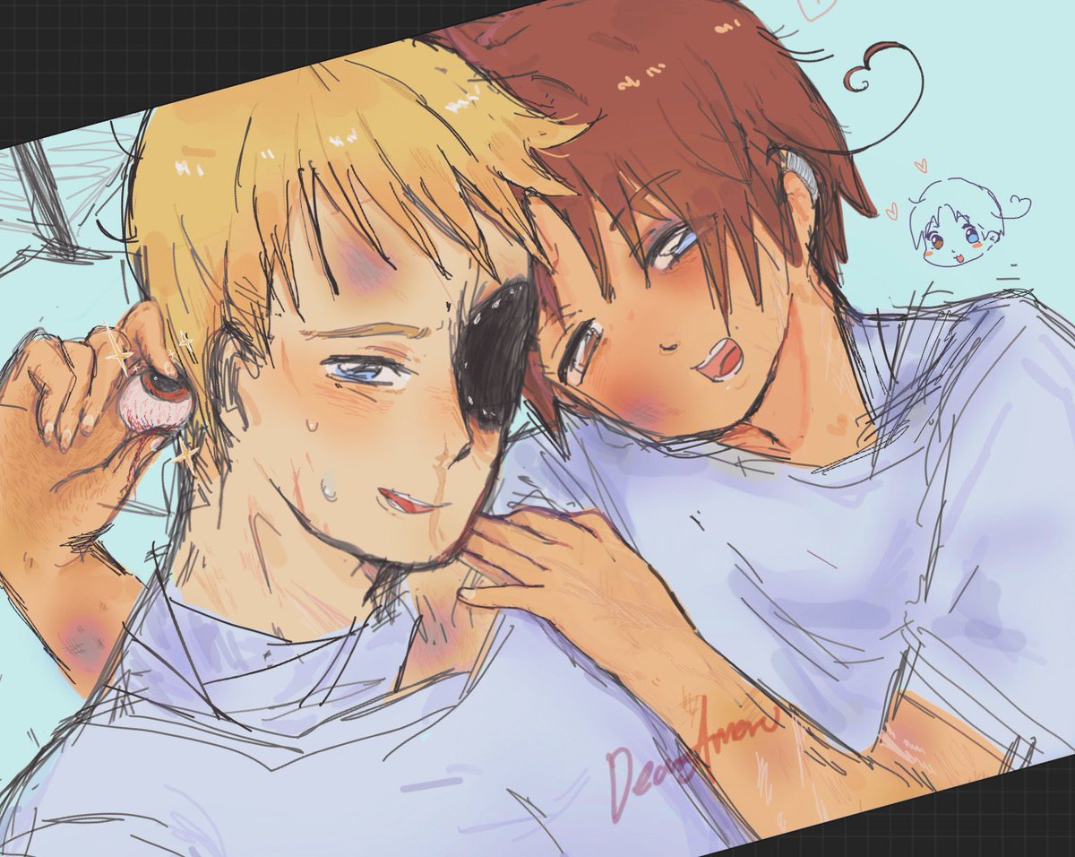 dearameru's tweet photo. // gore , imagery injuries 

repost cus i got embarrassed last time now im trying to be nonchalant about it 🐒🐒🐒🐒🐒 #gerita #hetalia https://t.co/YdcABuEMI6