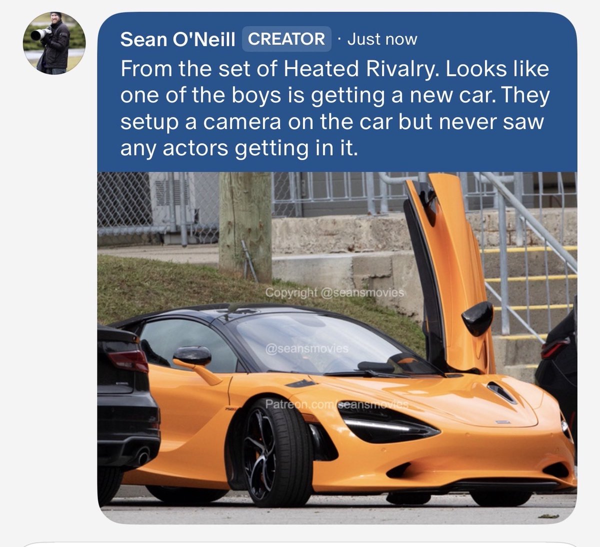 snoopybuddiee's tweet photo. ILYA IN HIS ORANGE SPORTS CAR LISTENING TO BAD BUNNY OTW TO PRACTICE #CONFIRMED https://t.co/kTYNfh0Td0