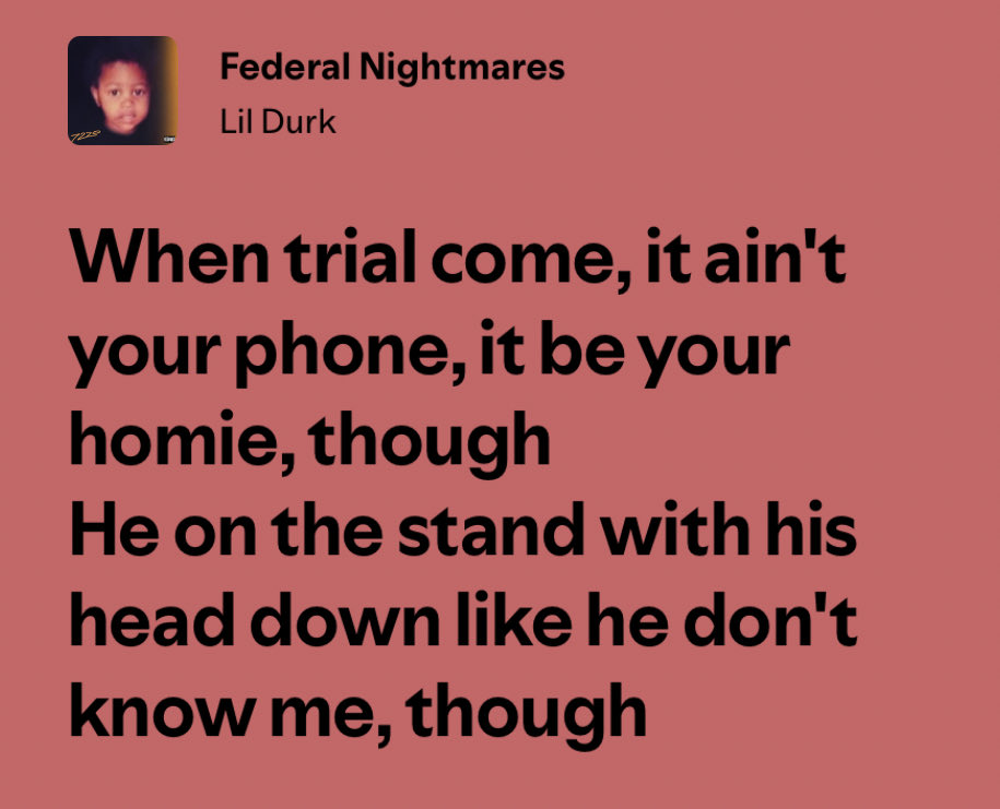 deeplyrics100's tweet photo. Durk knew all along 😪💔 https://t.co/076zTNEVfI