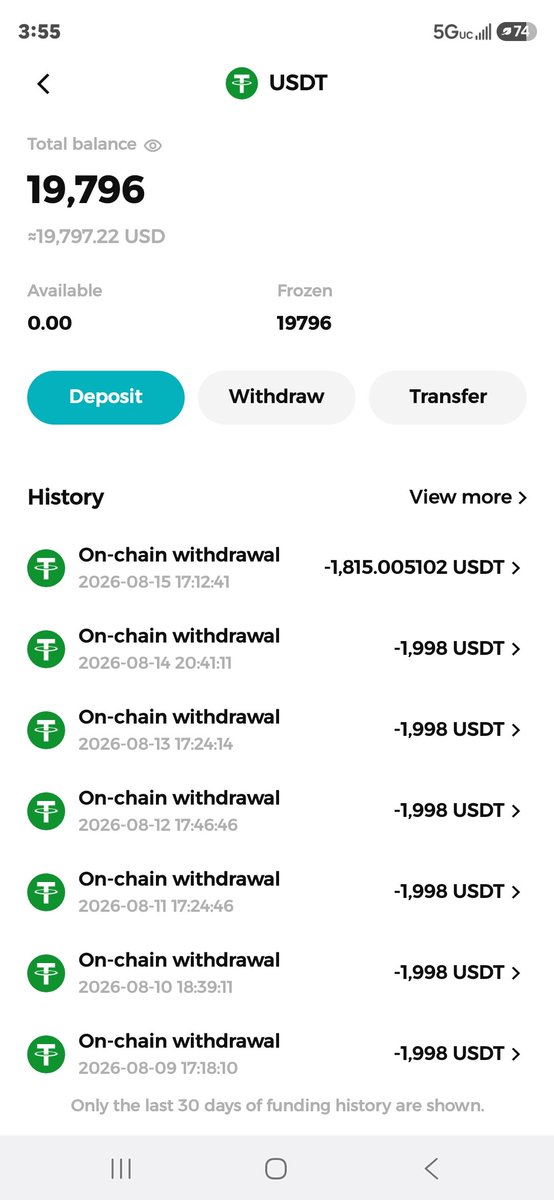 KingDavid21973's tweet photo. Another Day and its now officially one month and my funds are still frozen. Still silence from Sheldon and his Bitch ass Bitmart. Nothing being done and nothing going to be done. https://t.co/KixTHyzfLR