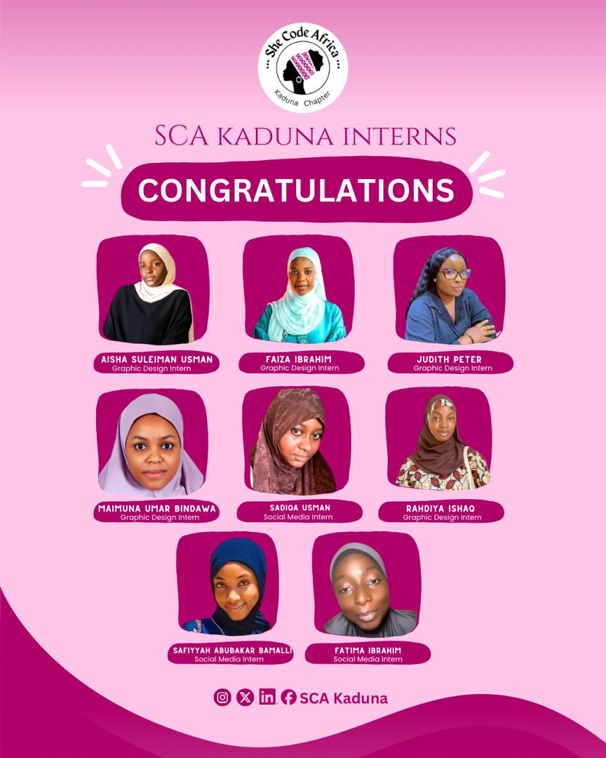 SCA_Kaduna's tweet photo. Congratulations to our Queens 👑 

Three months of learning, hands-on practice, and showing up consistently led to this.

Our Graphic Design Interns and Social Media, brought their creativity, dedication, and willingness to grow to every single task.

#SCAKaduna #Internship https://t.co/4o1MgWd0Hl