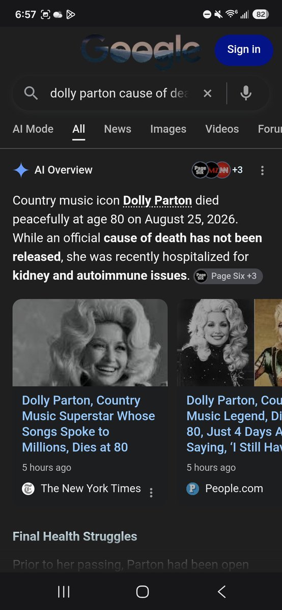 Jragon_1's tweet photo. Too late Google I got it. RIP Dolly, no disrespect ❤️ https://t.co/uUhWRjfSs0