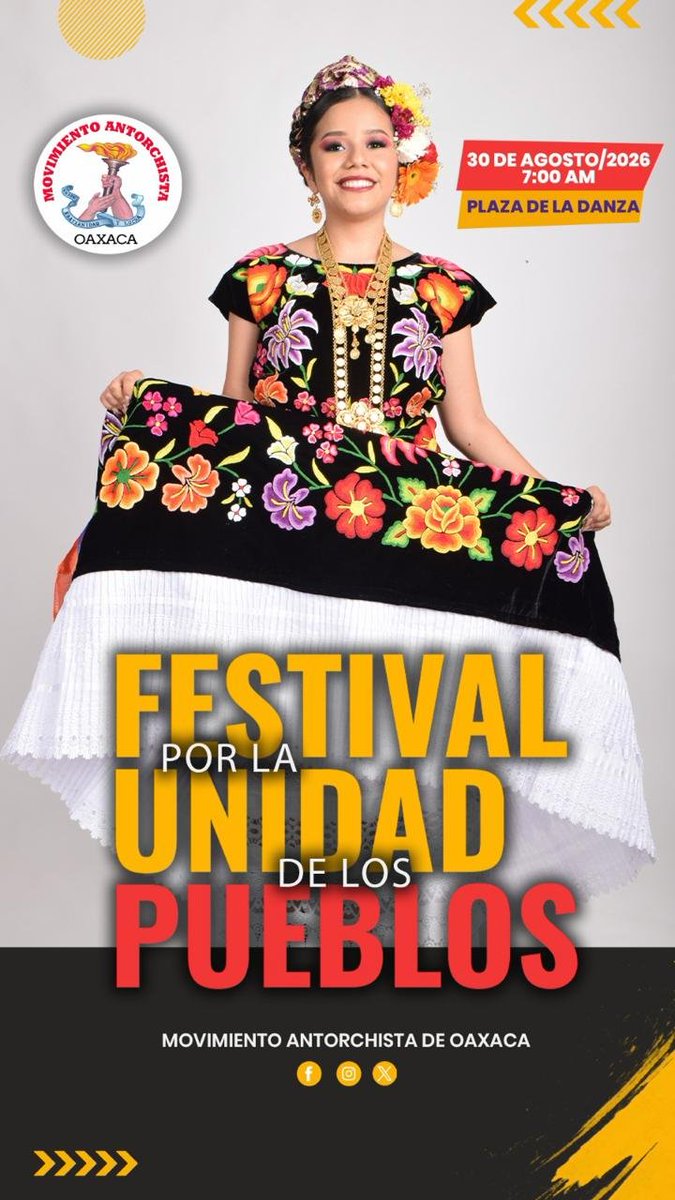 EdnaHernandezR0's tweet photo. La cultura no es indiferente a la realidad. La música, la danza y la poesía también pueden ser protesta, conciencia y organización. Este 30 de agosto, los pueblos de Oaxaca se unen para exigir un mejor futuro. #FestivalQueUneALosPueblos https://t.co/bvn9omrhY8