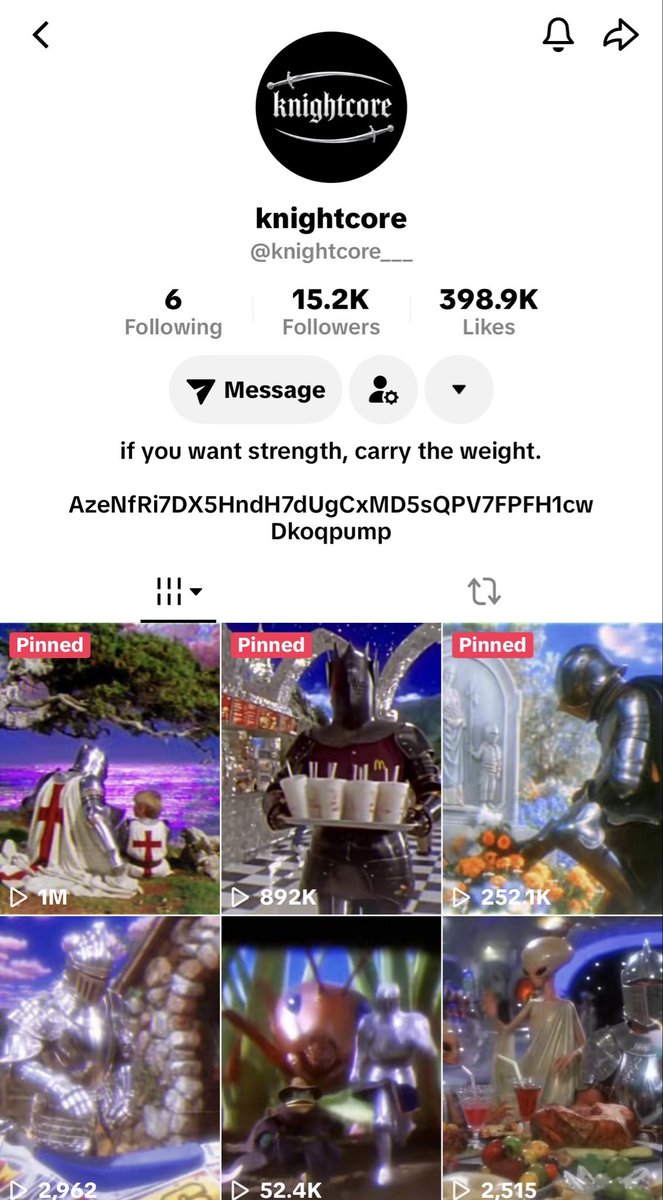 Kashmunayee's tweet photo. Normies will see this and realize there is no end to the lore. Knights are one of the most relatable beings in all generations.. 

Adding to the tik tok, there’s multiple aspects of Knight Core. People fail to realize just how BIG the mindshare on knights are worldwide.. https://t.co/Qqu60WTMzW