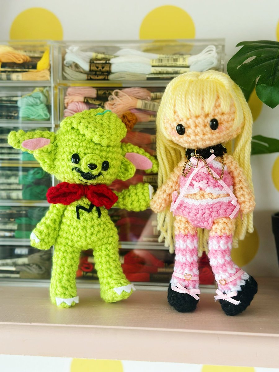 ビンテージ！希少マジック.ニッティング.ドール編み物人形　1990年代　レアモノ りーちゃん❤︎ぴんくのしっぽ❤︎アイドール大阪J-01,02 on X: 