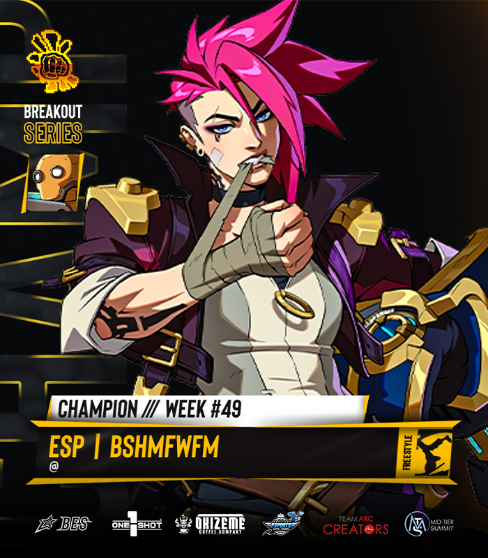 BreakoutES's tweet photo. π« BREAKOUT Series: #2XKO #49
Congratulations to BSHMFWFM!!!
π
Your BES Top 8:
@leonick1927 / @Spork_kun / @Dapper_Dlnosaur / γ©γγ¦γ£γ³ / Beanybean / @AltanoreFD / @gohan__fgc
#BREAKOUTSeries https://t.co/TxZApeRthD
