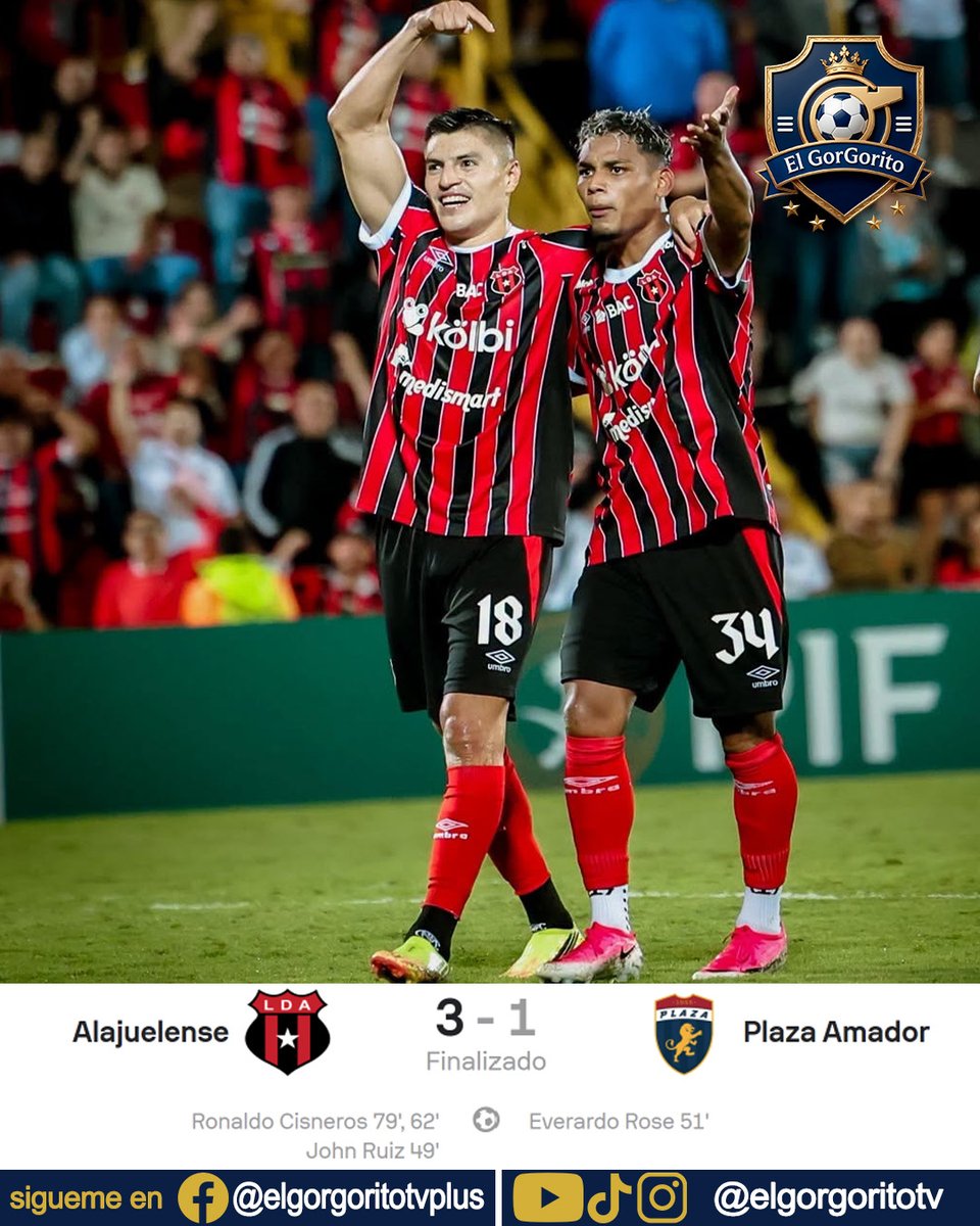 ElTridenteFut's tweet photo. 🇨🇷🔥 ¡ALAJUELENSE ESTÁ EN CUARTOS DE FINAL! 🏆

La Liga hizo la tarea, venció a Plaza Amador y selló su clasificación a la siguiente ronda de la Copa Centroamericana 2026. 💥⚽ Los ticos avanzan y dejan fuera al conjunto panameño. https://t.co/sxjZ48jV3u
