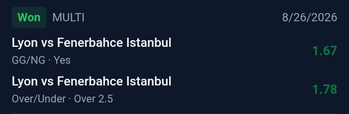 Merch_hunta's tweet photo. Yesterday's Winnings
Lyon vs Fenerbahce: GG - Yes @ 1.67✅
Lyon vs Fenerbahce: Over 2.5 @ 1.78✅
Real Madrid vs Sociedad: GG-Yes @ 1.81✅
Real Madrid vs Sociedad: Ov 2.5 @ 1.41✅
Tottenham vs Charlton: 1 @ 1.25✅
Newcastle vs West Brom: 1 @ 1.38✅
Preston vs Everton: 2 @ 1.58✅ https://t.co/1kB25X2cjt
