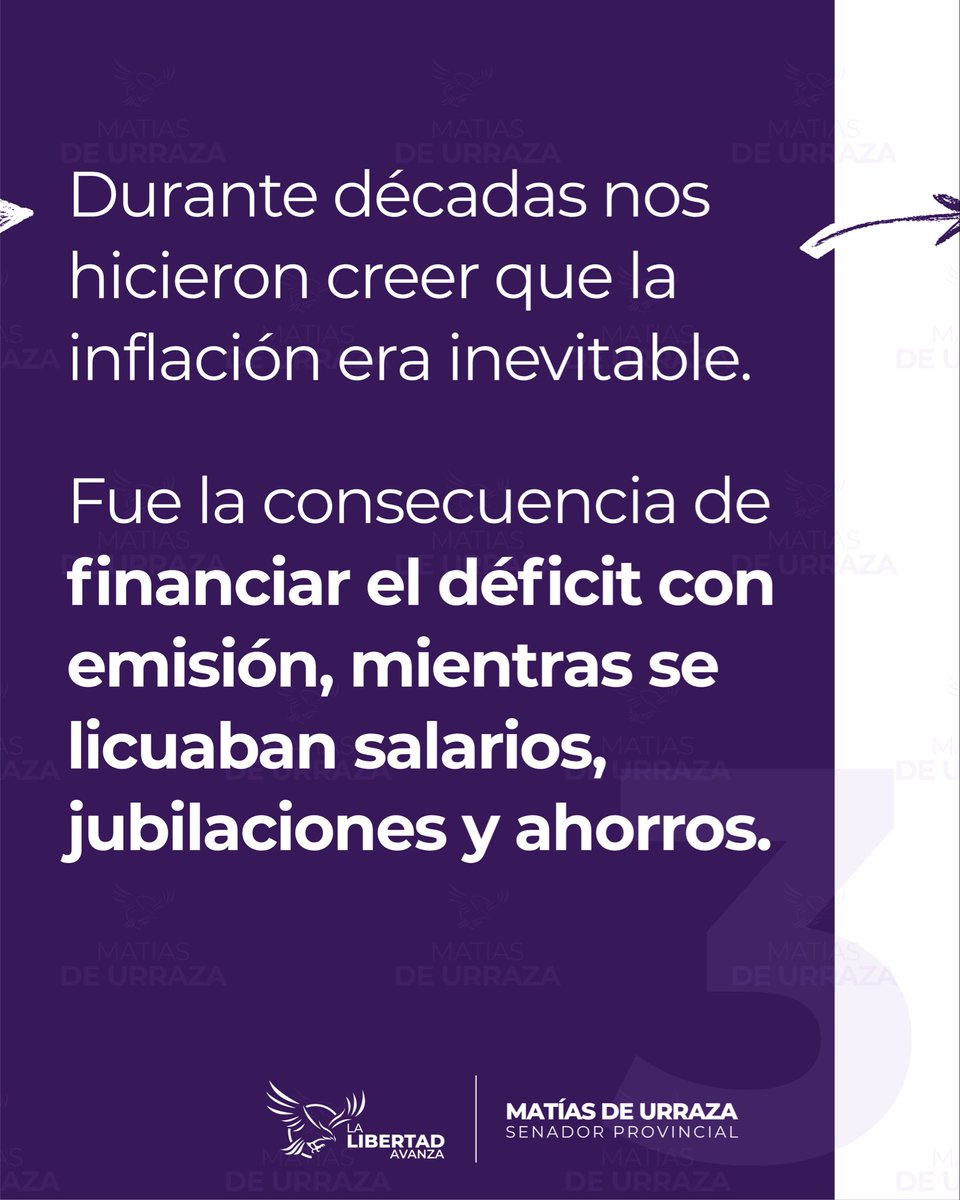 Matiasdeu's tweet photo. Diputados dio media sanción a la reforma de la Carta Orgánica del Banco Central.

Es un paso más en el camino que inició @JMilei para terminar con una lógica que durante años permitió financiar el gasto político con emisión e inflación, golpeando directamente el bolsillo de los argentinos.

Seguimos acompañando las reformas que hacen falta para construir un país con estabilidad, reglas claras y crecimiento. 🦁💜🇦🇷