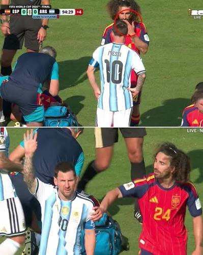 Geantano's tweet photo. @1_EM_2 @porqueTTarg Y acá? Se cubrió la boca. Cosa que es roja directa. A ver tu escusa. La escusa fue la intención jajaja claro claro. Es europeo, no pasa nada. Si sos sudamericano robas 🤣 https://t.co/DKnLncUIZG