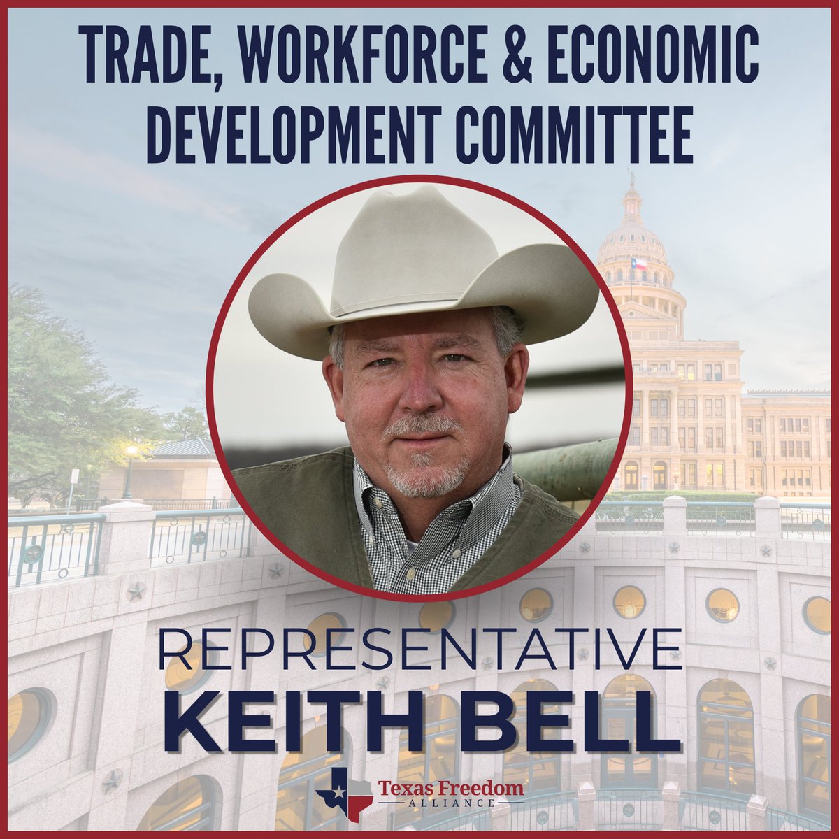 TXFreeAlliance's tweet photo. Strong communities create a stronger Texas!

Thank you, Representative Keith Bell, for your leadership on the Trade, Workforce, and Economic Development Committee and your work to expand opportunity for communities across Texas.

#txlege #trade #workforce #economicdevelopment https://t.co/YVw18HHC6P