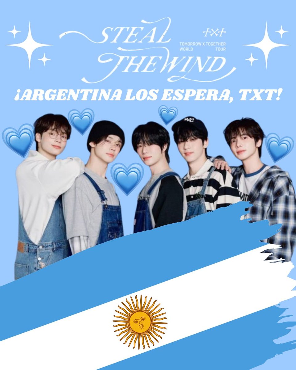 TXTcordobaofc's tweet photo. Proyecto D1 
MOA! súmate al pedido de TXT EN ARGENTINA 🇦🇷
Argentina te espera!!!!!!! @TXT_BIGHIT @HYBEOFFICIALTWT
@txtcordobaofc
#StealTheWindArgentina2027 
#TXTenArgentina2027
#TXT_TOUR_STEALTHEWIND_ARGENTINA https://t.co/T0ljJW8YaW