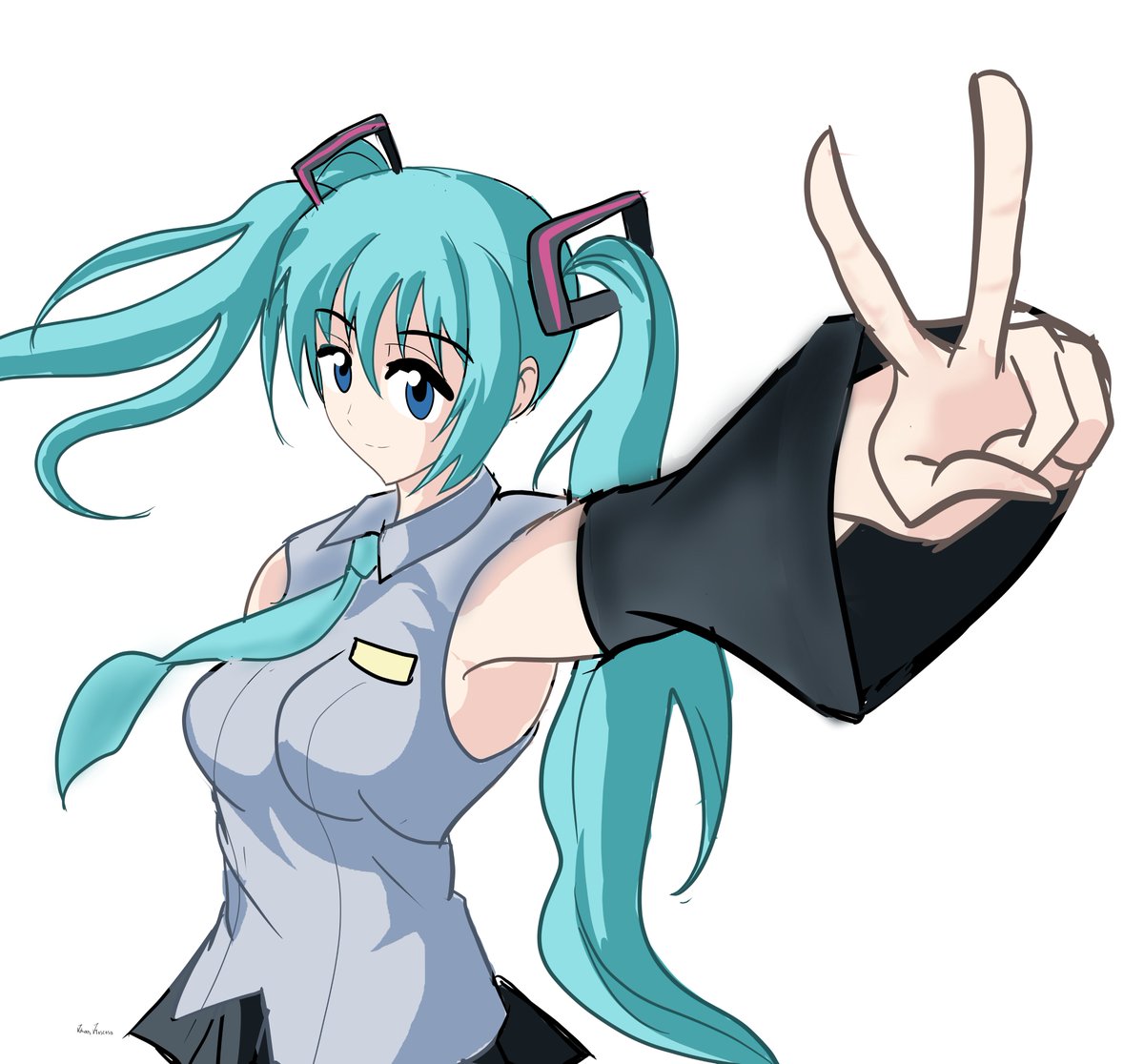 KenshiroIchi_Go's tweet photo. Miku art :) 
#miku #animedraw #anime https://t.co/ist7crbmsn