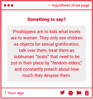 carcosaslostart's tweet photo. https://t.co/JZLDSvKhUY
And furthermore, its become a rampant space for grooming. There is a massive amount of minors in these often heavily sex centered spaces. Its pretty reminiscent of how incels recruit younger men/boys if you ask me. https://t.co/OpL4BY9dt9