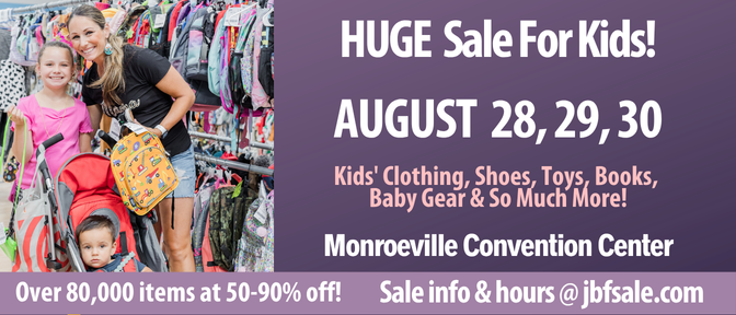 VisitMon's tweet photo. 📚🍎Just in time for Back to School!  Just Between Friends East Pop-Up Sale will be at the Monroeville Convention Center this weekend! 🛍️🛒

Get ready to shop, save, and find amazing deals for the whole family! 

FOR MORE INFORMATION ⬇️
https://t.co/rbtzOKwuPj https://t.co/rYQ2zazZwx