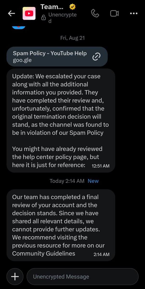 BenjaminXJr10's tweet photo. Come on @TeamYouTube, What's are these replies? I told you I have read all the policies carefully and I believe this decision is incorrect. I'm talking about 3 wrongfully suspended @YouTube channels by mistake made in error. Could you escalate my case for a manual human reviewer. https://t.co/CqiW9Zl0gK