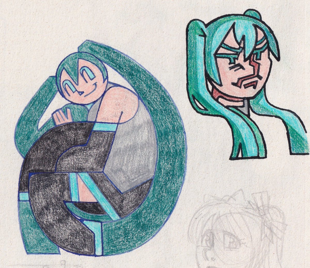 Korse_'s tweet photo. sketchbook miku from last year iirc https://t.co/9DrWayfUbm