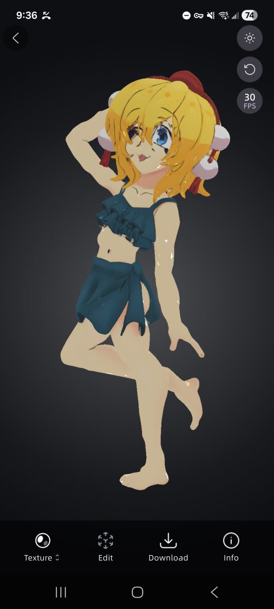 JLeyba24's tweet photo. @oldum77 Ugh! Just look at the mess Tripo AI did on her face
Only doing a decent job on the back
(At least they didn't connect the Token hat to the back hair this time) https://t.co/c2qcsicGSs