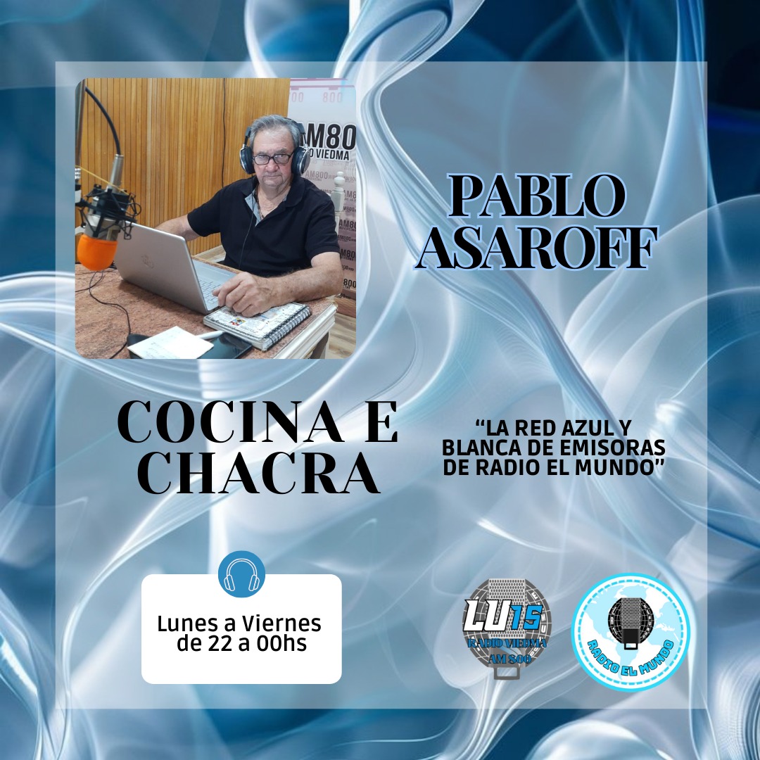 radioelmundotv's tweet photo. #RadioElMundo90Años HASTA LA MEDIANOCHE, TE INVITAMOS A ESCUCHAR #CocinaeChacra CON ANGEL PABLO ASAROFF EN https://t.co/jVOHbt39MC EN DUPLEX CON #LU15 AM 800 Y LAS RADIOS QUE INTEGRAN LA RED AZUL Y BLANCA DE EMISORAS ARGENTINAS !
#RadioElMundoMediaGroup https://t.co/mdd9VJxyxE