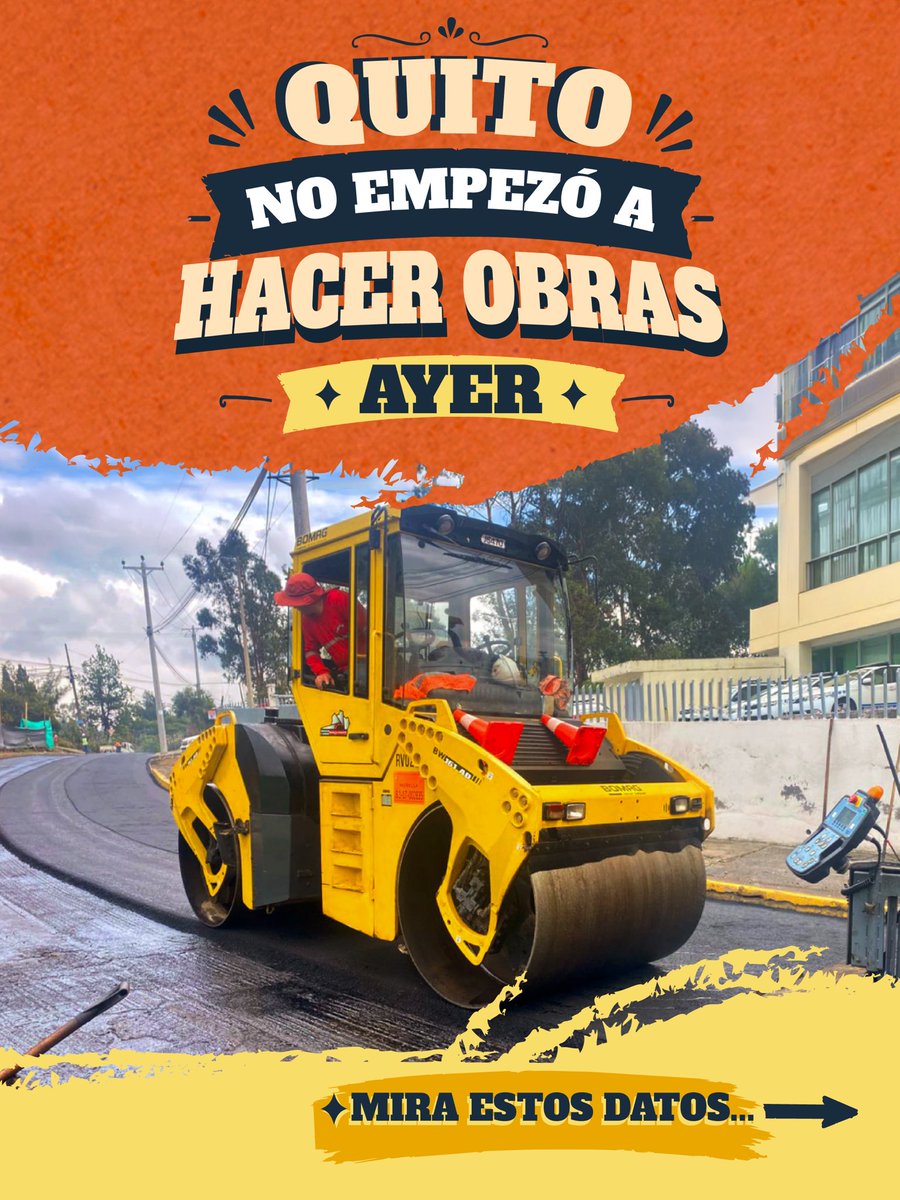 MunicipioQuito's tweet photo. 👷‍♂️#QuitoConObras | ¿Sabías que una obra empieza mucho antes de que llegue la maquinaria? 

Detrás de cada calle, parque o espacio que se transforma hay un proceso que empieza con una necesidad y pasa por varias etapas hasta convertirse en una obra que mejora la calidad de vida de los quiteños.

👉🏻Desliza y conoce todo lo que hay detrás de una obra.

#QuitoRenace