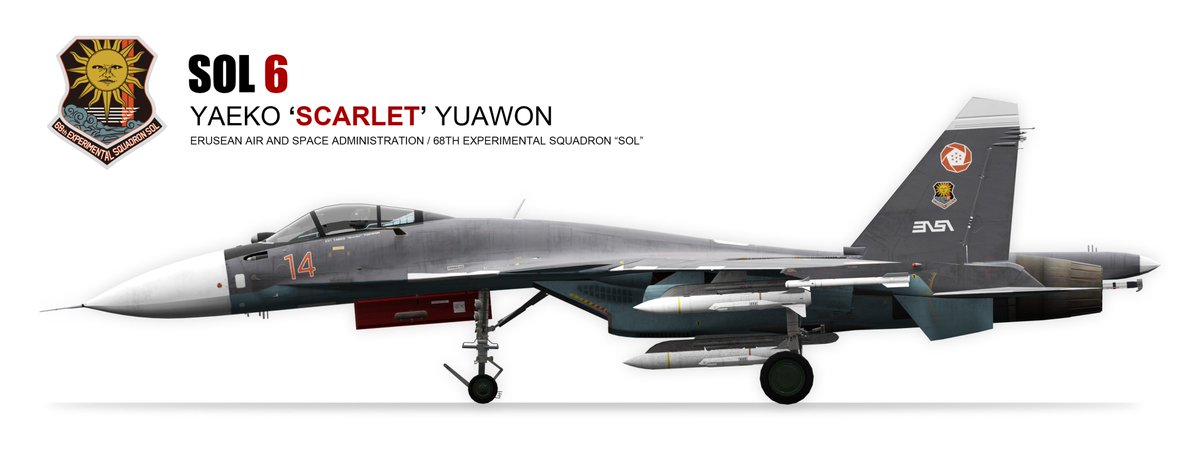 h4rml5ss's tweet photo. shamelessly putting my OC into Sol

Enseigne de vaisseau de première classe Yaeko "Scarlet" Yuawon, with an Su-33 Flanker-D from the Royal Erusean Navy. Joint service with EAF and EASA.

#acecombat #ac8 #ac7 https://t.co/qVjG47qZLp