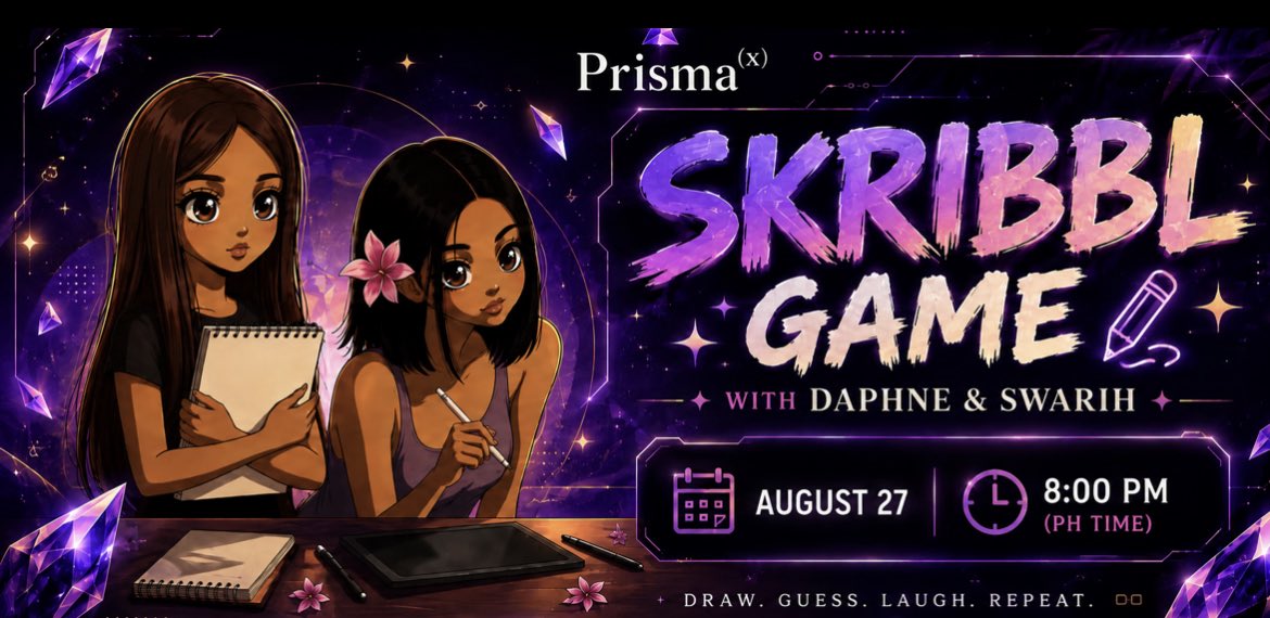Daphneyazz's tweet photo. Round 2, let’s get sketchy!
Our 2nd SKRIBBL GAME is here! Grab your friends, bring your wildest guesses, and get ready for another night of drawing, chaos, and way too much laughing.

📅 August 27
🕣 8:00PM PHT
Together with mgy co-host:@kerobichan 

Draw. Guess. Laugh. Repeat. https://t.co/CDGoc4OoGV